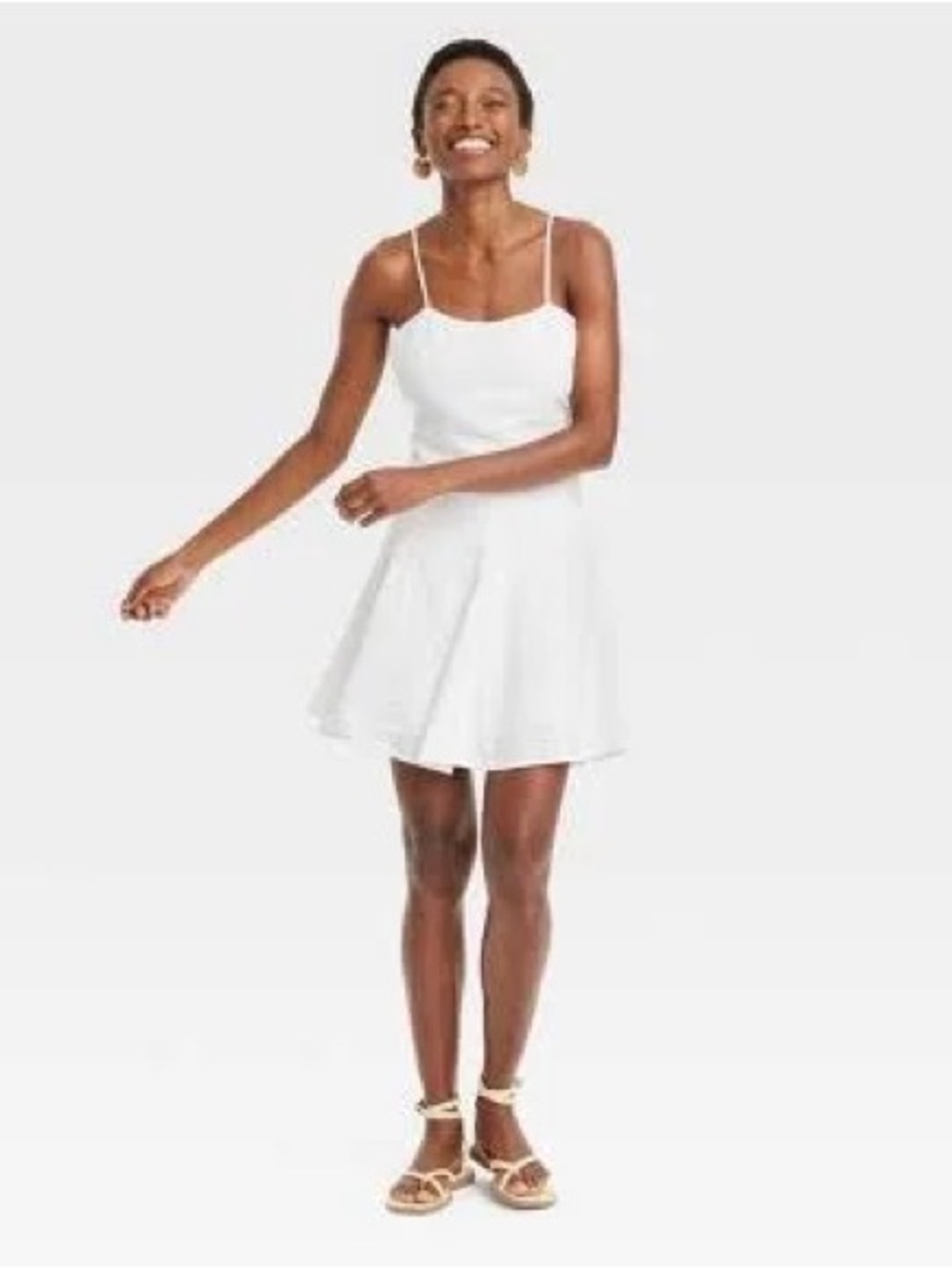 A New Day White Linen Mini Dress